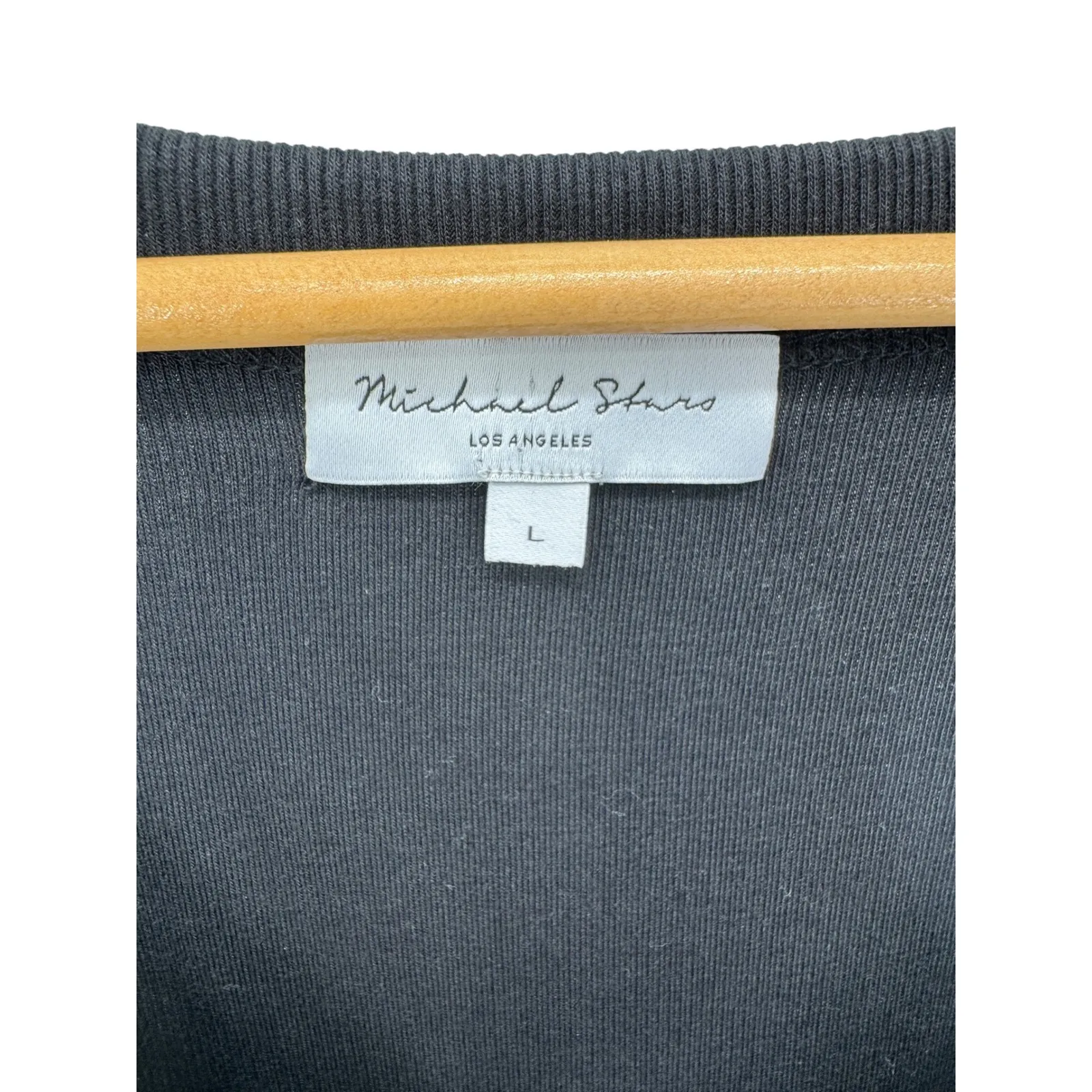 Michael‎ Stars Los Angeles Black Ribbed V Neck Sleeveless Midi Dress - Image 4