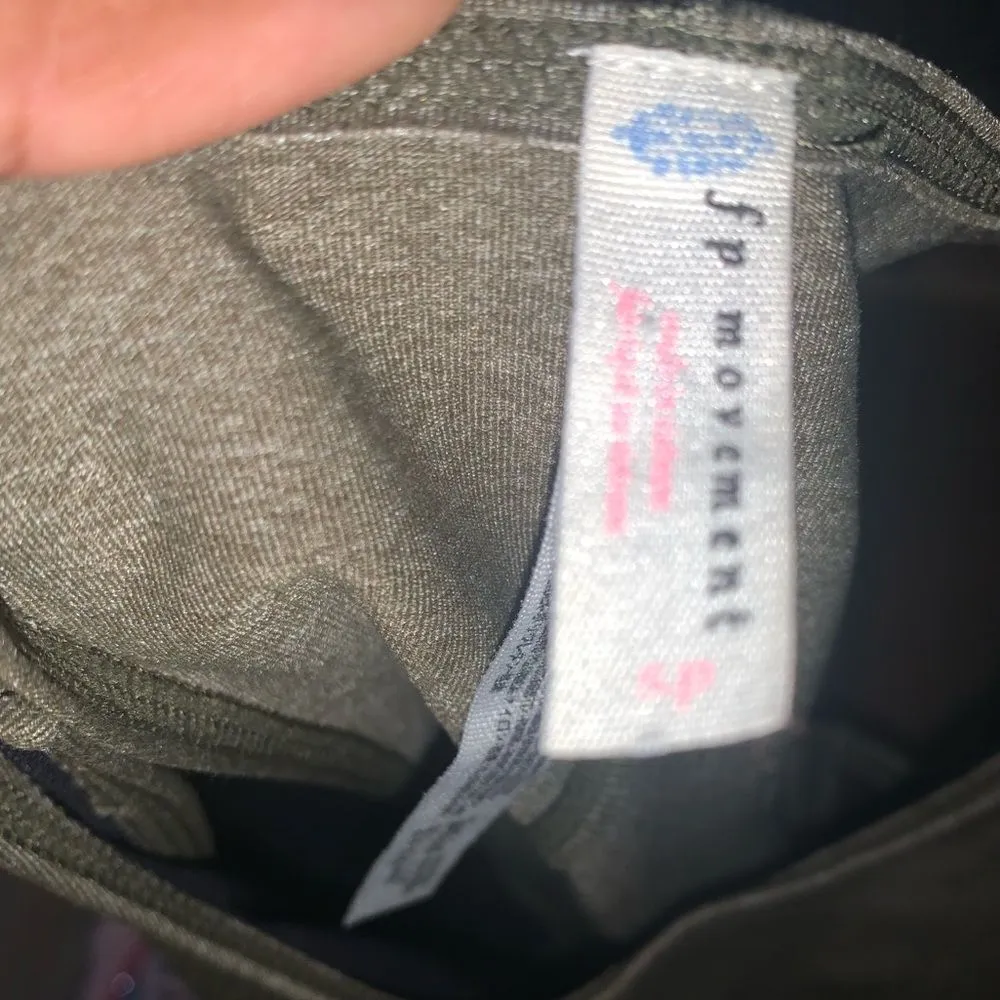 Free people movement top with circle cutout cross back Green - Image 2