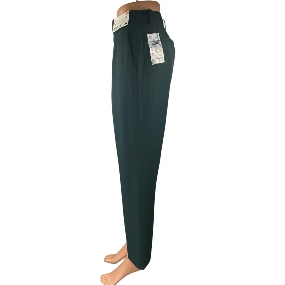 NEW Uniqlo Smark Ankle Women's Green Straight High Waist Trousers Dress Pants S - Image 2
