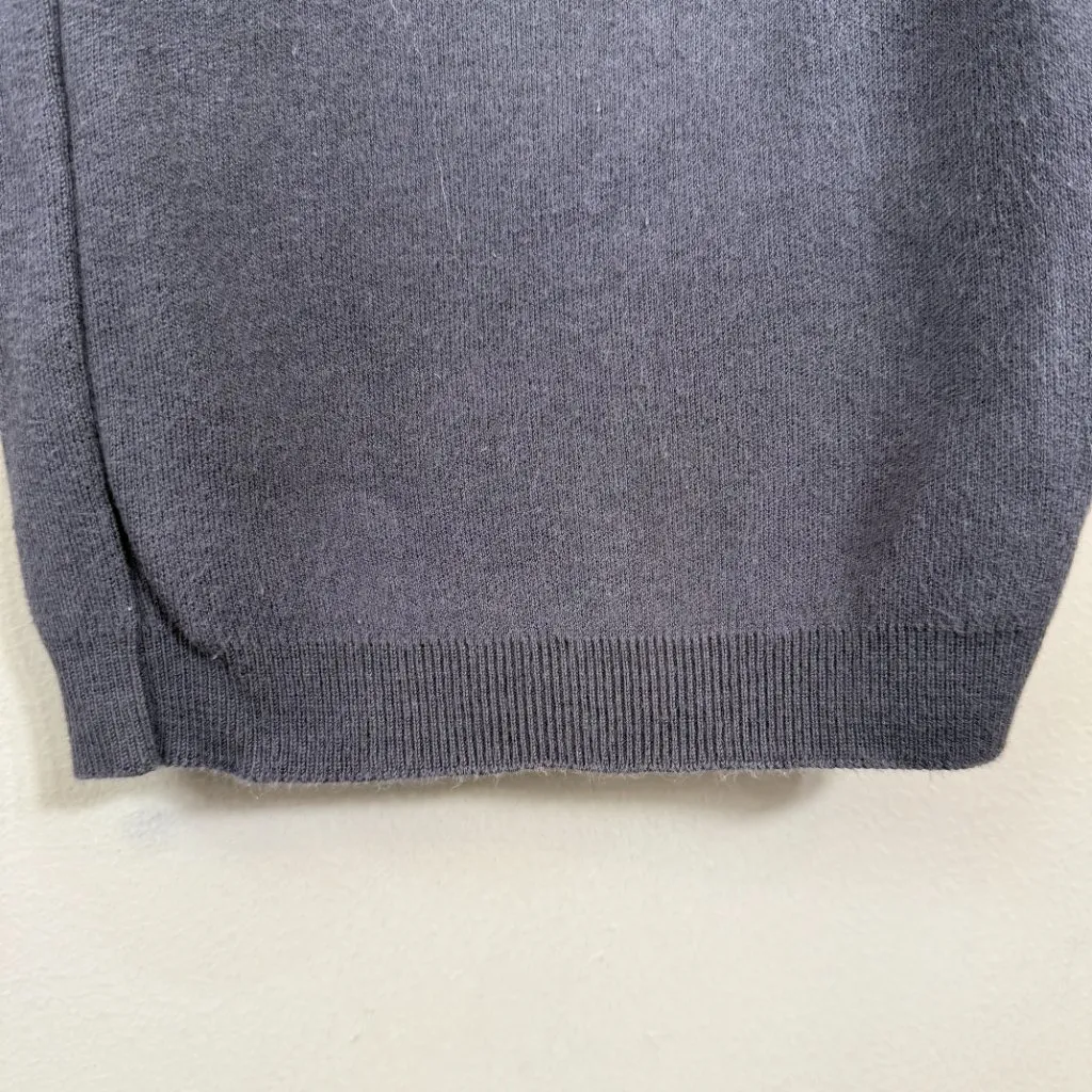 Joan Vass Wide Leg Knit Cropped Pants Womens 1 Medium Blue Loungewear Cozy Comfy - Image 8