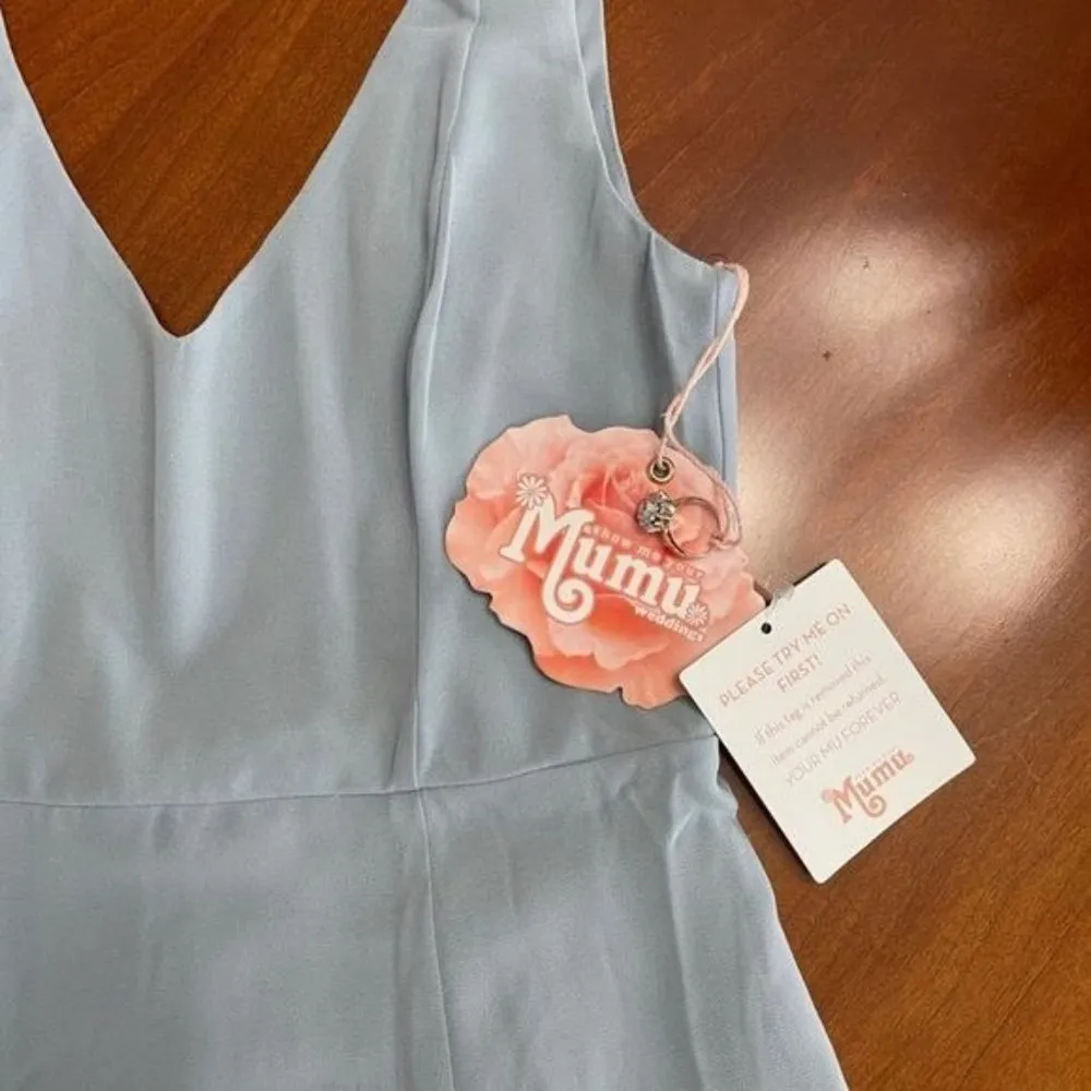 Show Me Your MuMu Jenn Maxi Dress Steel Blue NWT - Image 5