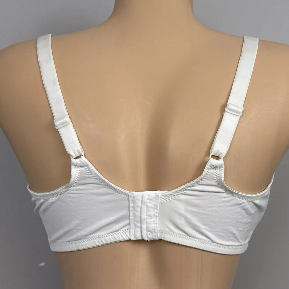 Vintage Vassarette Bra Size 42DD White Flower Mesh Overlay Underwire 75-899 - Image 6