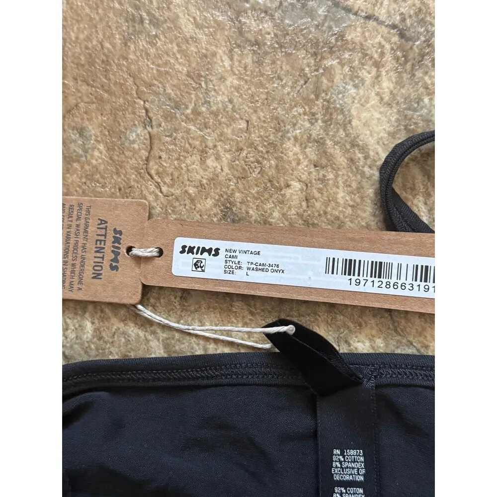 Skims New Vintage Cami Washed Onyx Size Large - Image 9