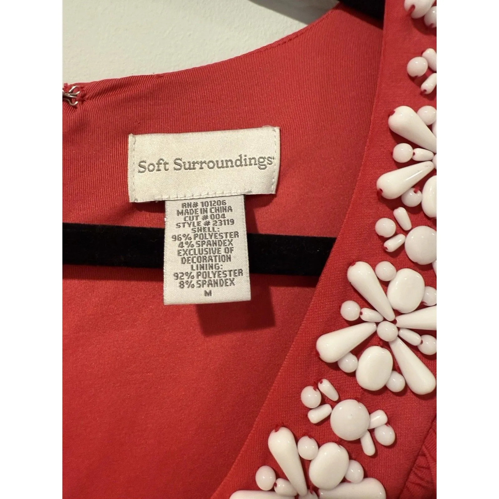 Soft Surroundings Maxi Dress Women Medium Pink Beaded Y2K Travel Resort Stretch - Image 3