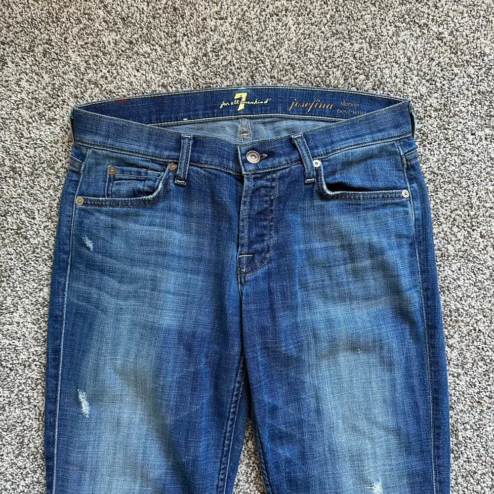 7 For All Mankind Josefina Skinny Boyfriend medium wash jeans size 26 - Image 3