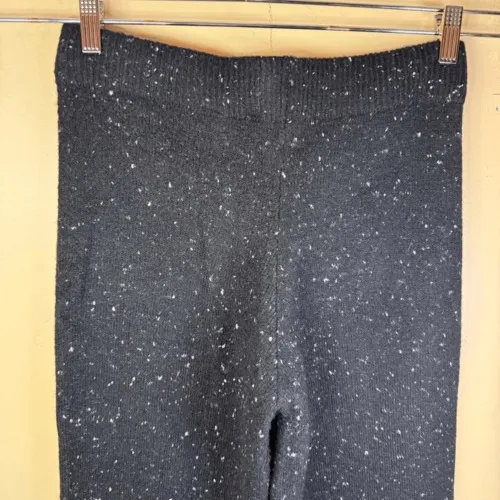 Zara Womens Wide‎ Leg Speckled Sparkle Knit Size Small Pants Black Grunge Punk - Image 3