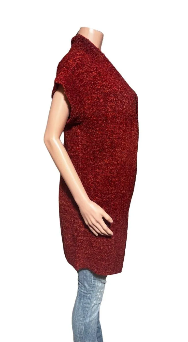 Pulp short sleeve open front cardigan pomegranate sweater M Red Size M - Image 4