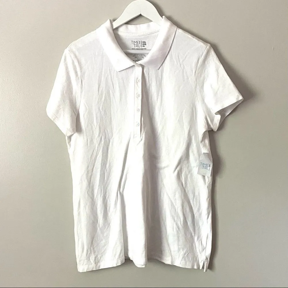 Time & Tru XXL white collared shirt button NWT White - Image 2