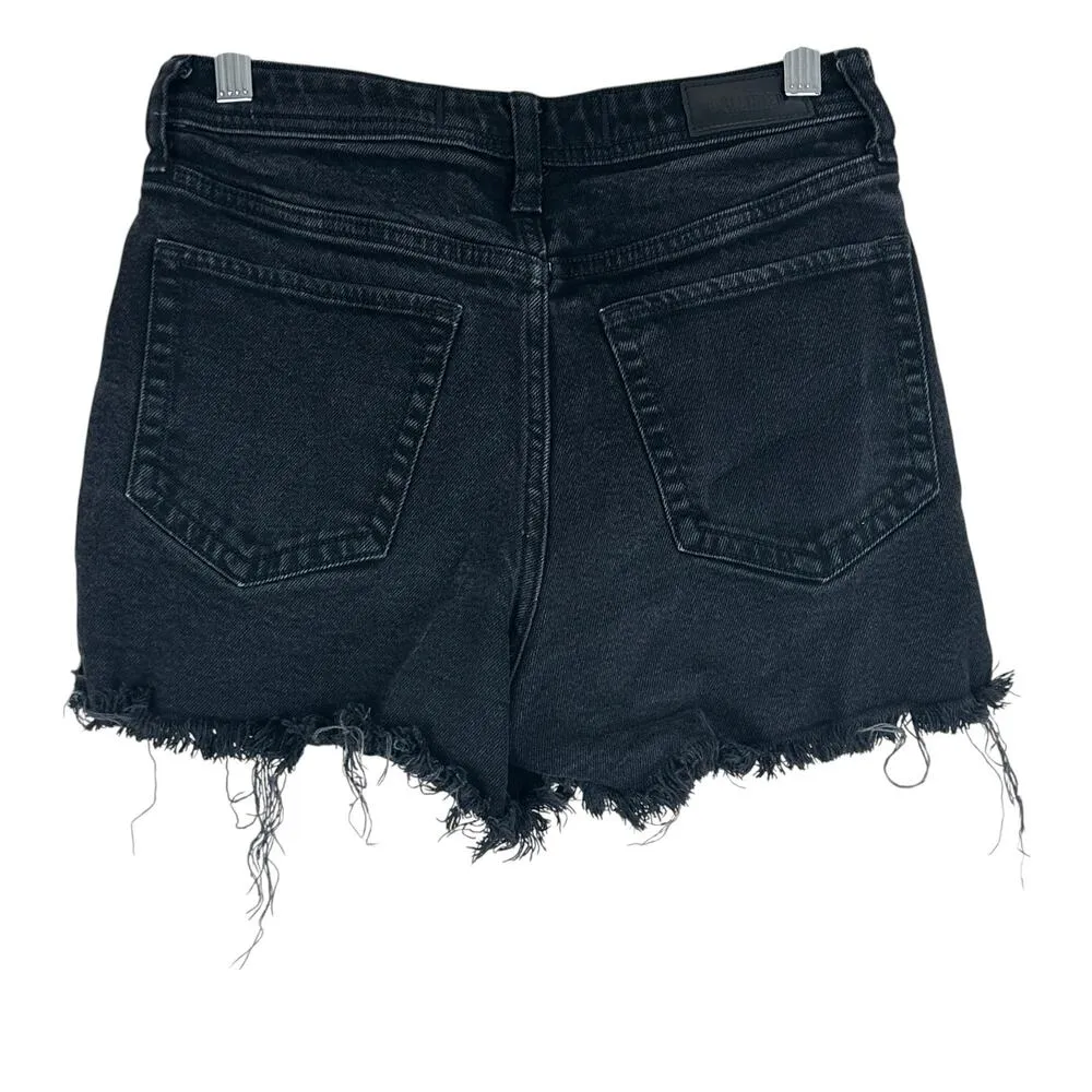 Hollister Shorts Womens 26 Black Stretch High Rise Distressed Hem Y2K Grunge - Image 3