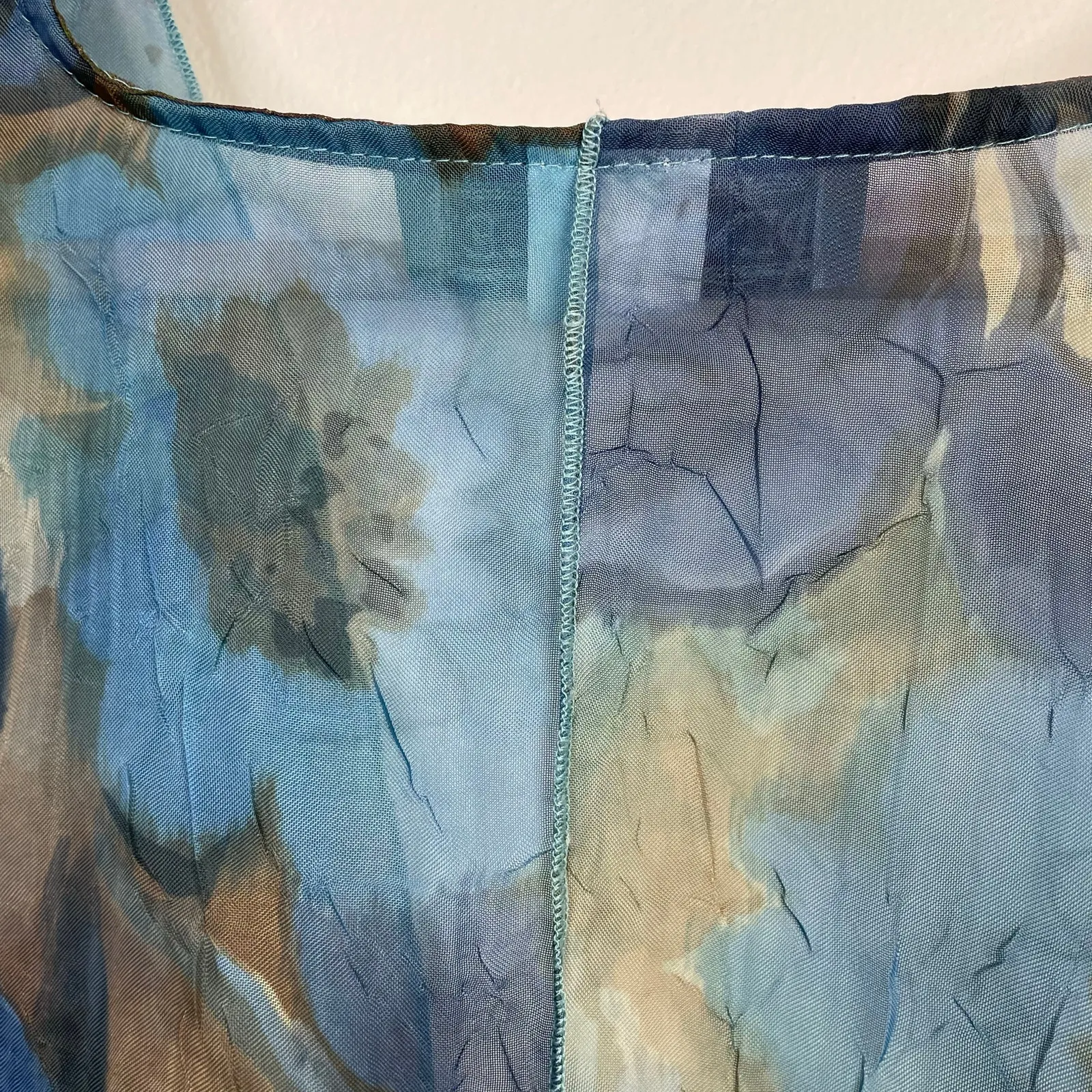 Vintage Dinah Lee Sheer Crinkle Flowy Long Open Floral Art To Wear Jacket M L Multiple Size L - Image 9