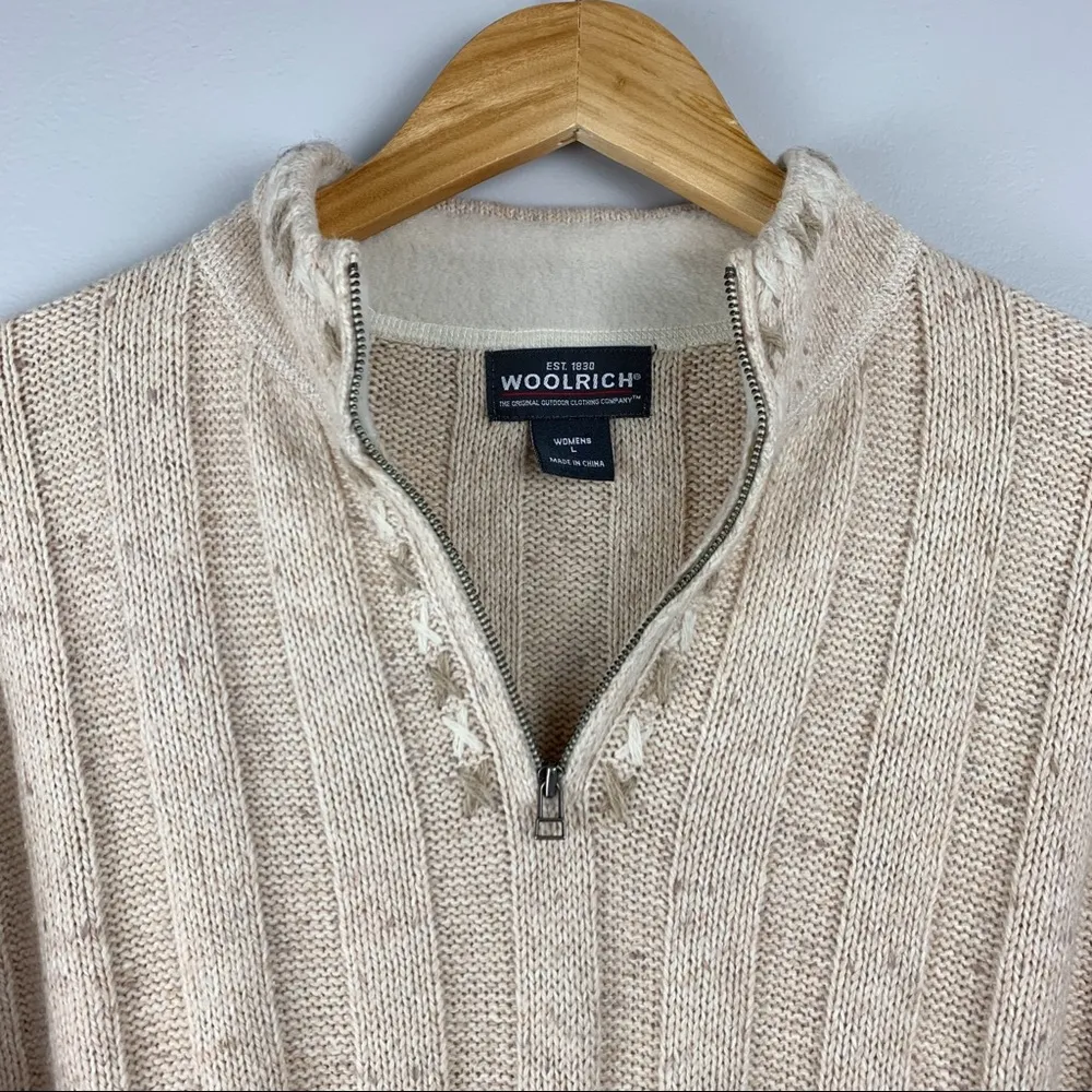 Woolrich Ramie and Wool Blend Quarter Zip Sweater - Image 4