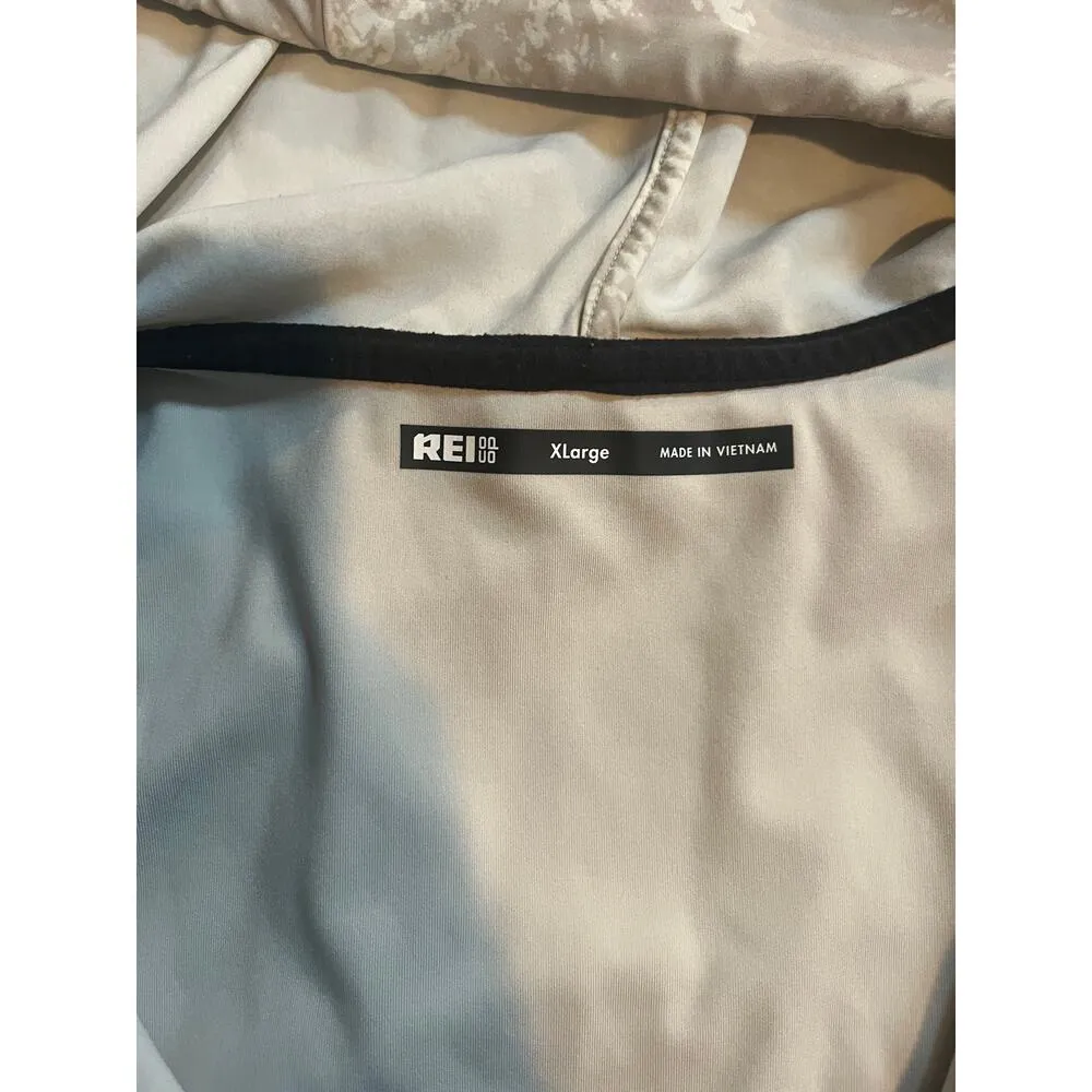 REI zip up layered running hoodie cream/tan siz xl Tan - Image 2