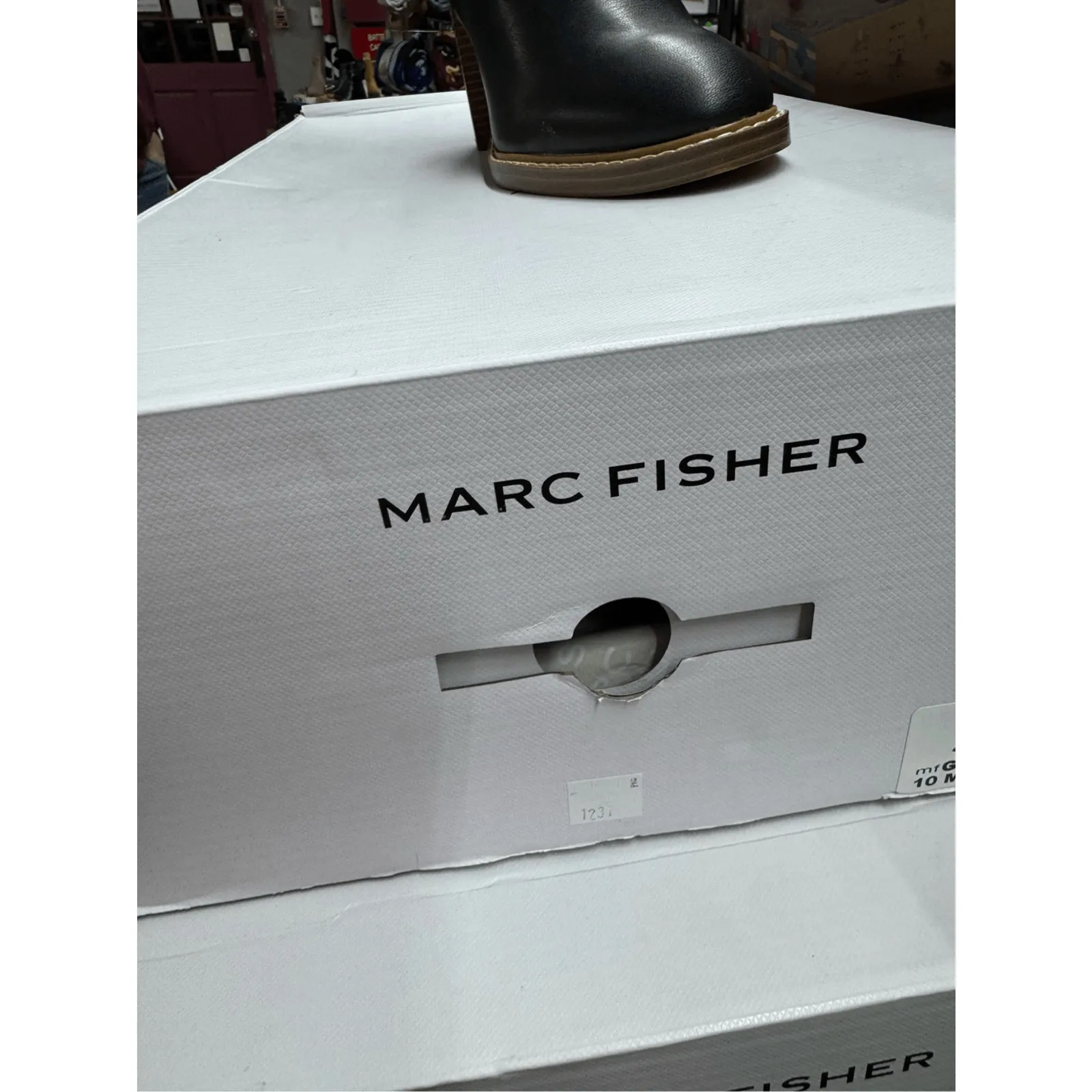 Marc Fisher Gaby Size 6 Black Womens Faux Leather Tall Knee-High Boots Shoes - Image 5