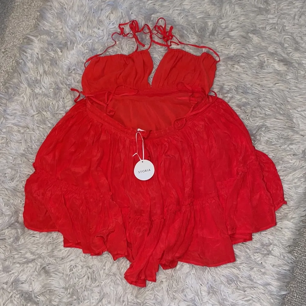 NWT Bright Red Triple Threads Ruffle Dress - Image 5