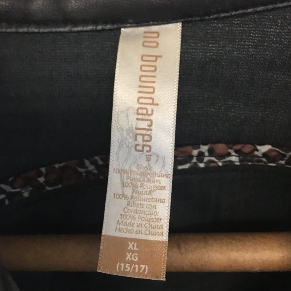 No Boundaries Jacket Leather Look PU XL Juniors - Image 4