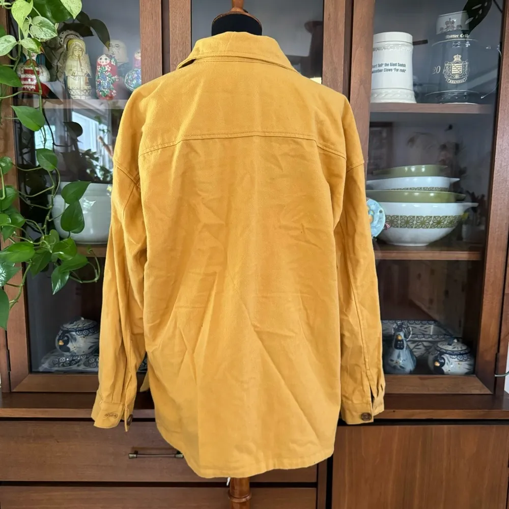 NWT Taxi Mustard Oversized Button Down Shacket Gold Size L - Image 5