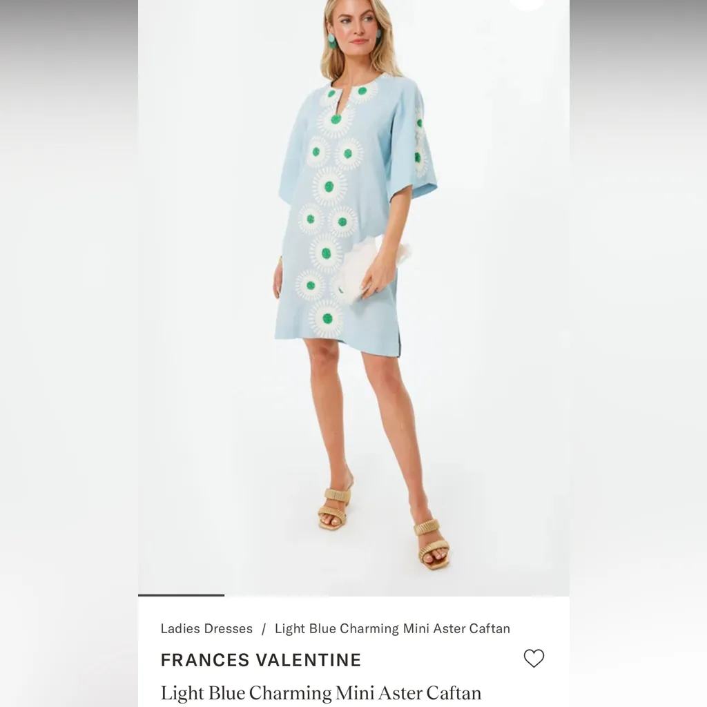 NWT•Tuckernuck X Frances Valentine•blue aster caftan•sz XS Blue - Image 9