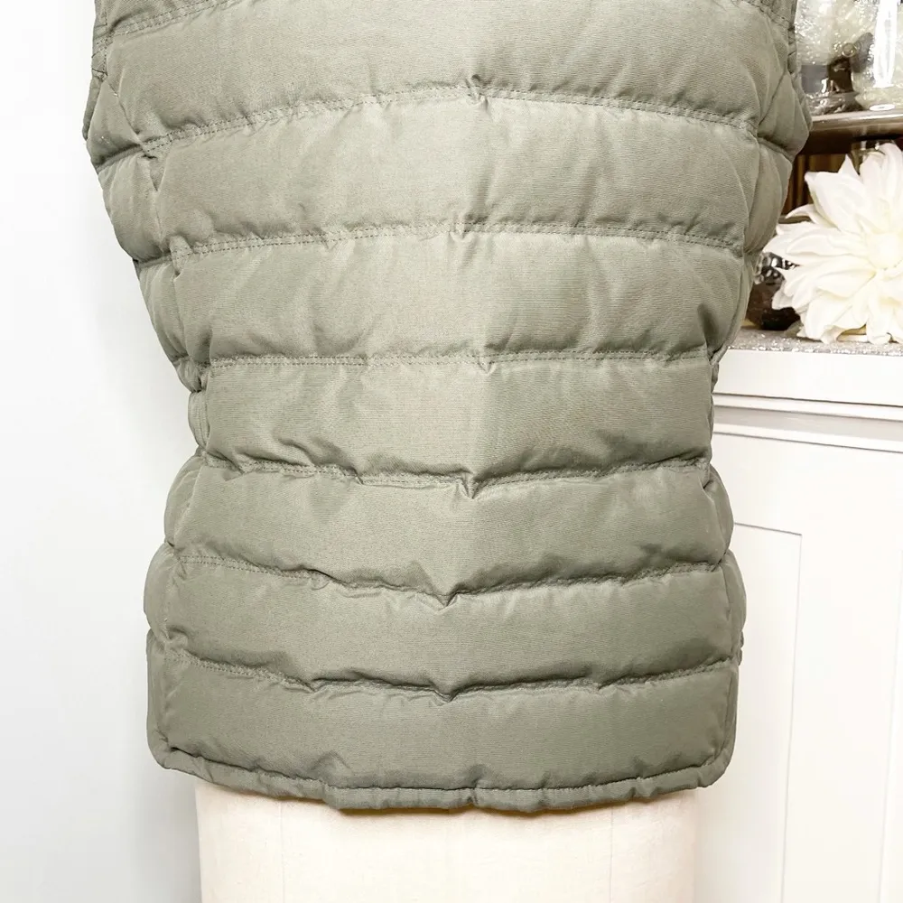 Eddie Bauer Goose Down Vest Puffer Jacket Green Waterproof Small - Image 8