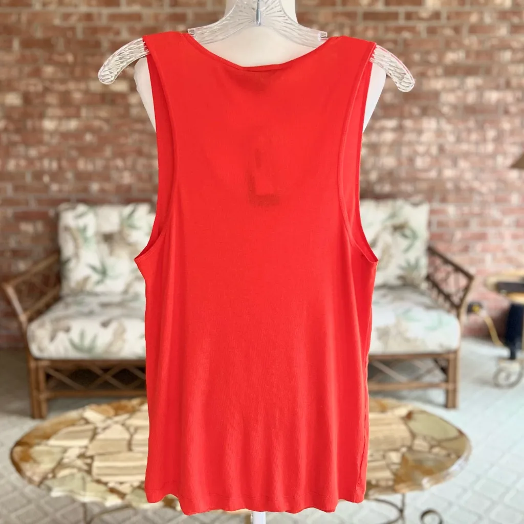 J. Crew Tank Top XL Orange Ribbed Knit Scoop Neck NWT - Image 6