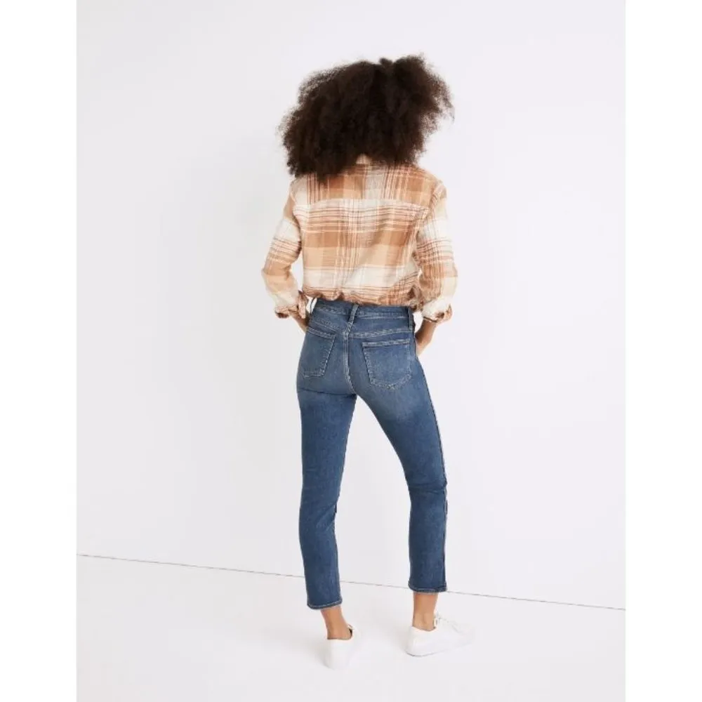 Madewell Stovepipe Dearham Medium Wash High Rise Straight Leg Jeans 25 - Image 2