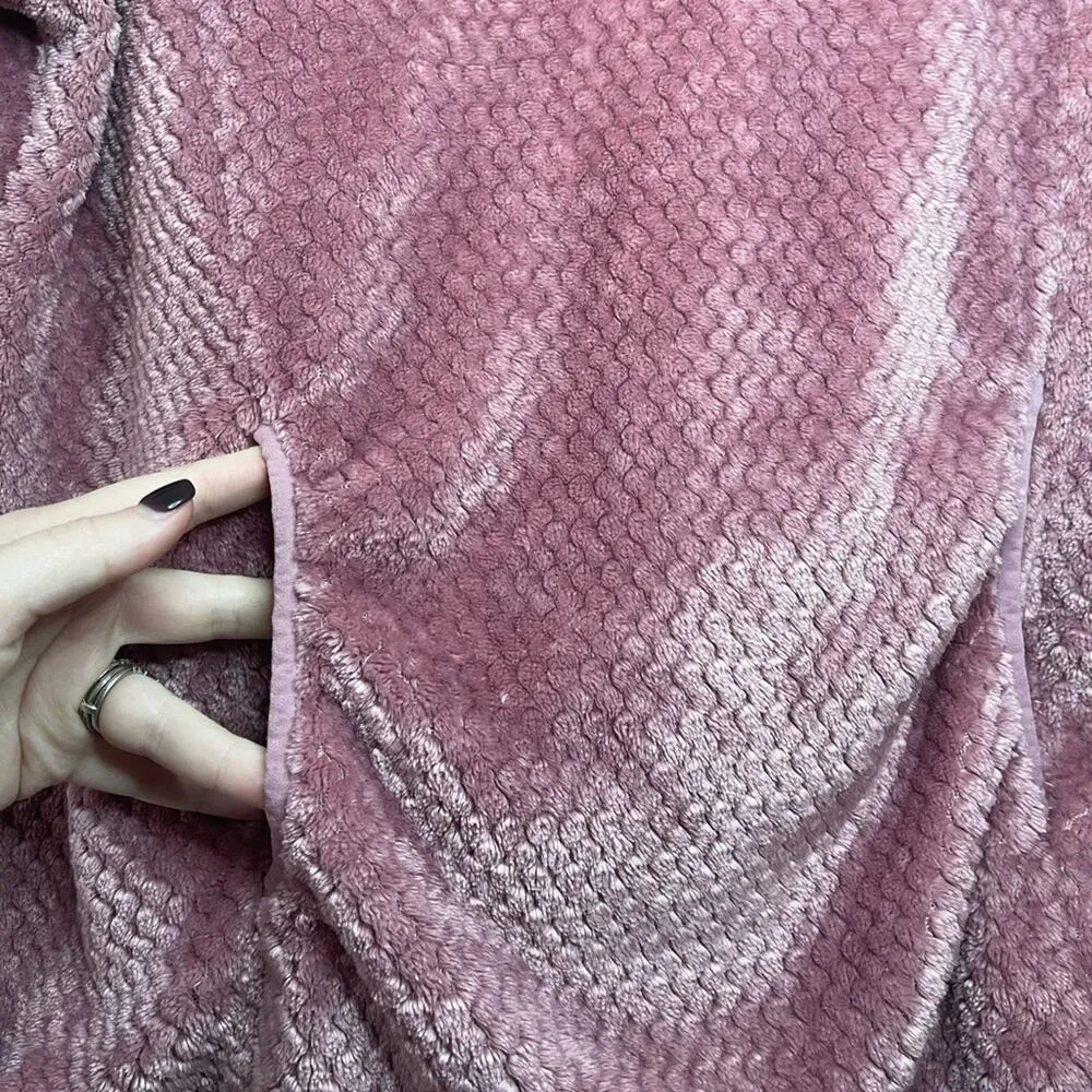 Eddie Bauer Long Sleeve Quarter Button Up Sweatshirt Pullover Pink Fleece| XL - Image 2