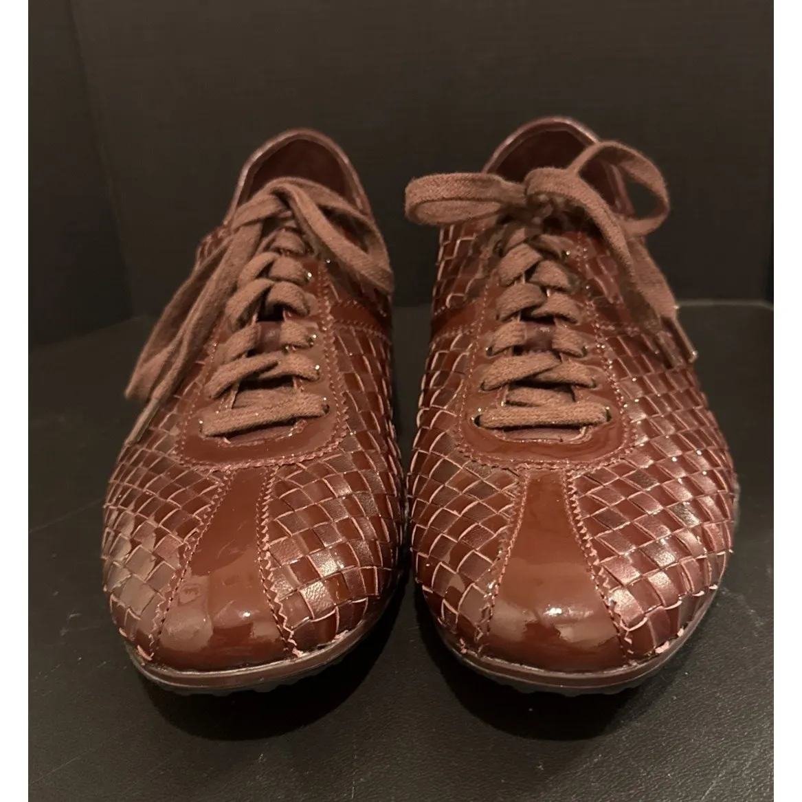 Cole Haan Womens Size 9 B Nikeair Sneakers Woven Lace Up Brown Rust Sporty - Image 2