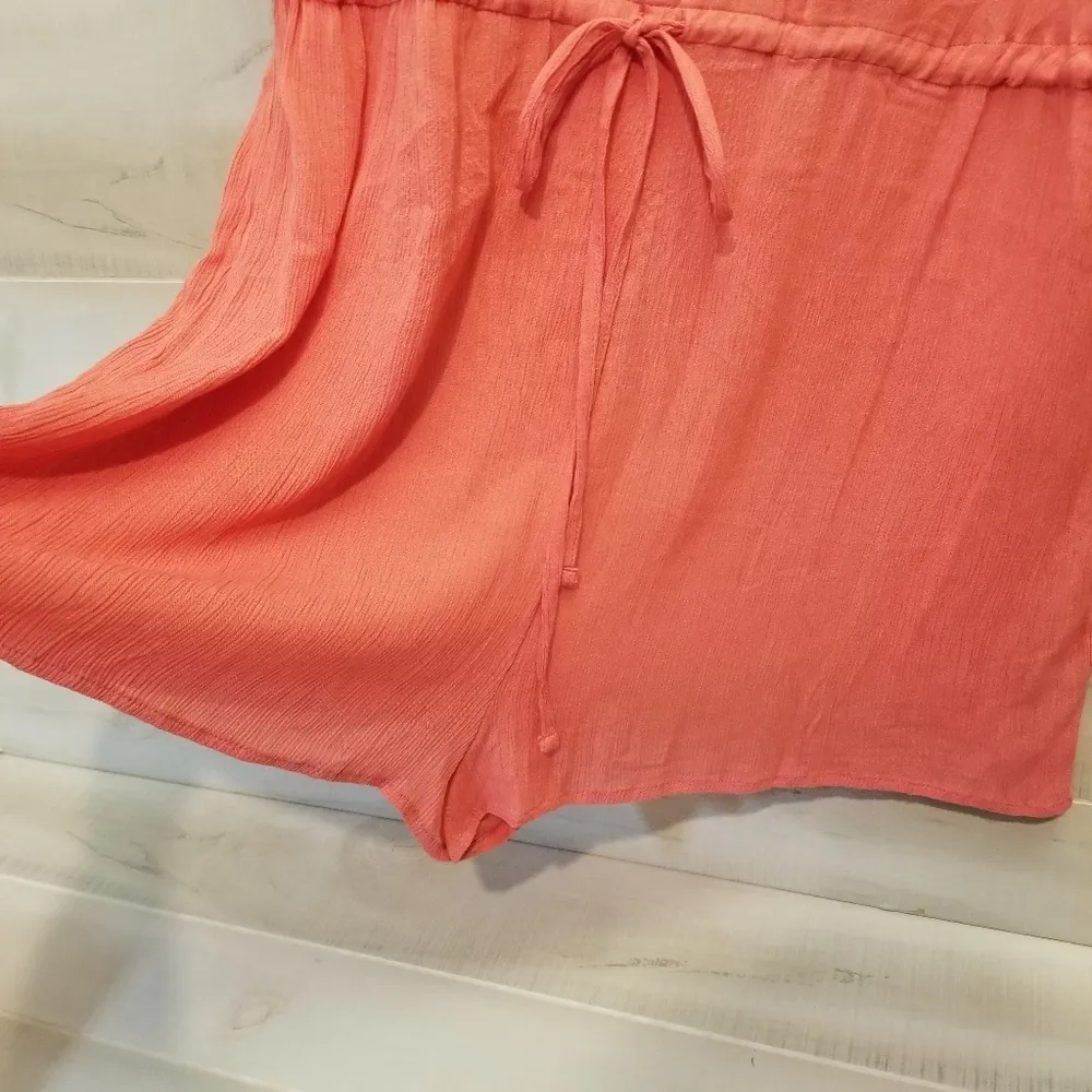 {16} NWT ASOS Curve Embroidered Romper Shorts Tie Waist Tassel Bubble Sleeves - Image 11