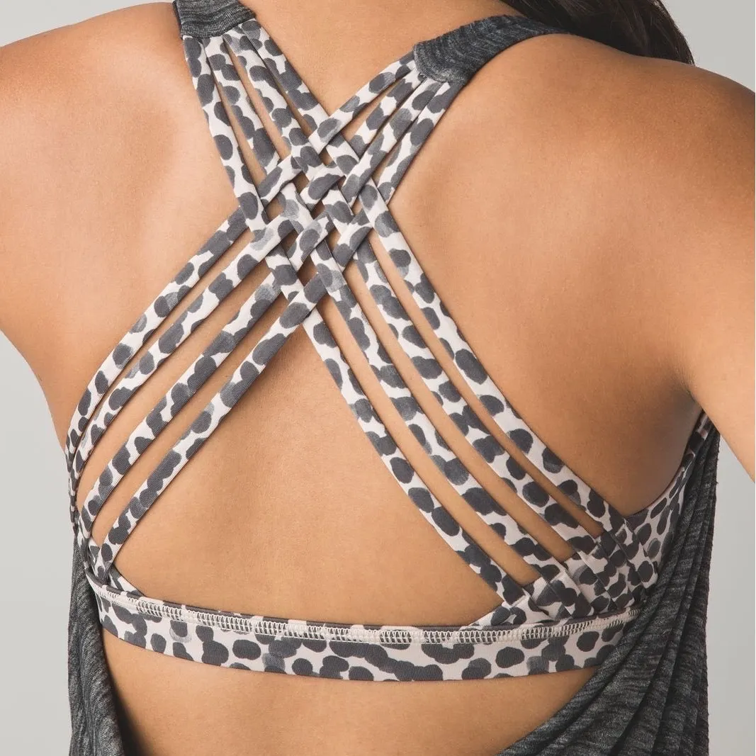 Lululemon Athletica Size 6 Wild Tank Sports Bra Heathered Black Built in Bra - Image 8