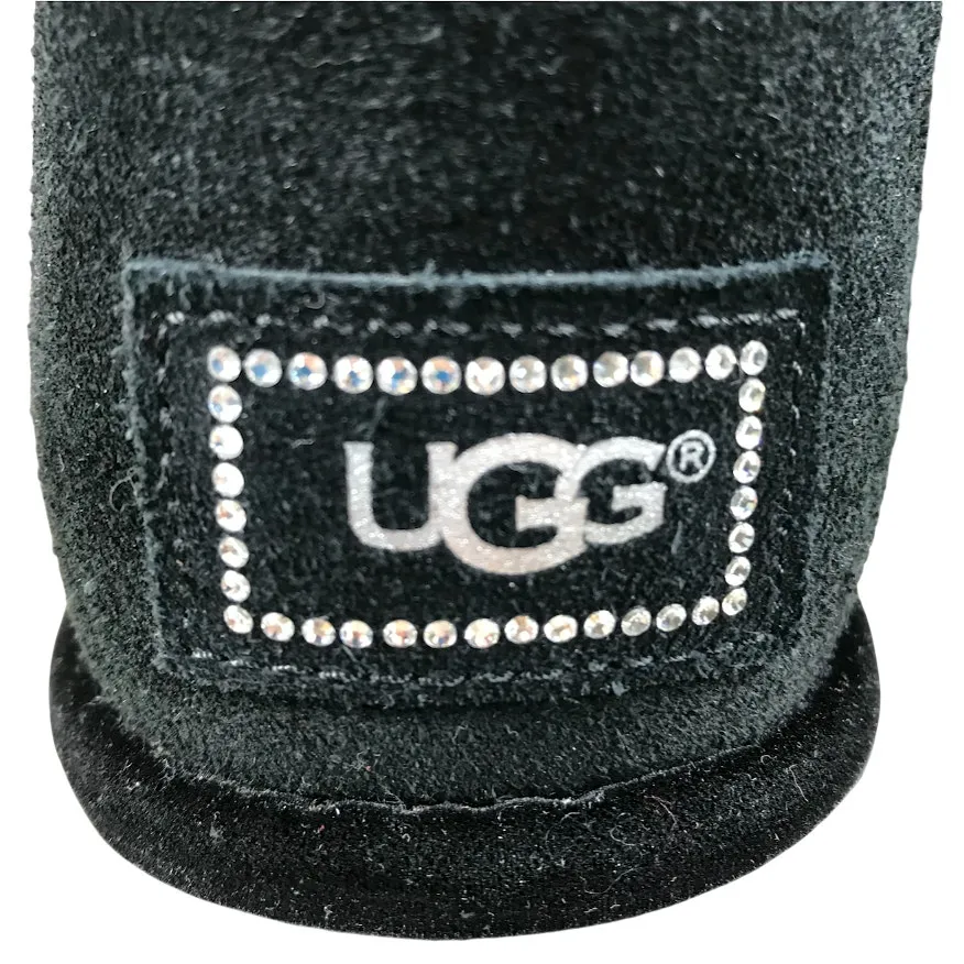 UGG Karlie Brooch Suede Bootie With Swarovski Crystals Sz 8 Black Feminine Comfy - Image 6