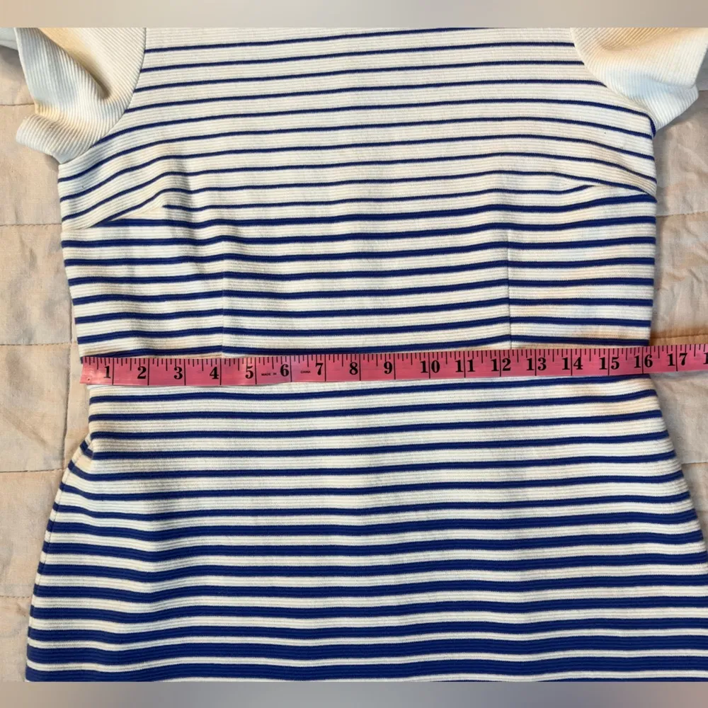 Talbots Blue & White Preppy Nautical Striped Ombre Sheath Dress - 10 Petite - Image 8