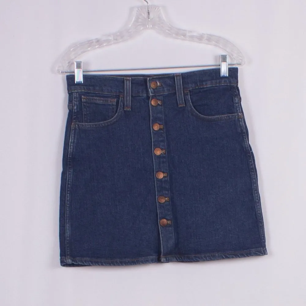 NWOT MADEWELL Denim Straight Mini Skirt Button Front Size 26 - Image 4