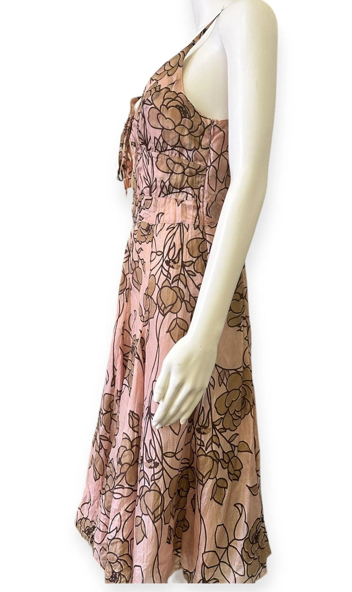 Vintage ORO Pagoda Silk Dress Size M - Image 3