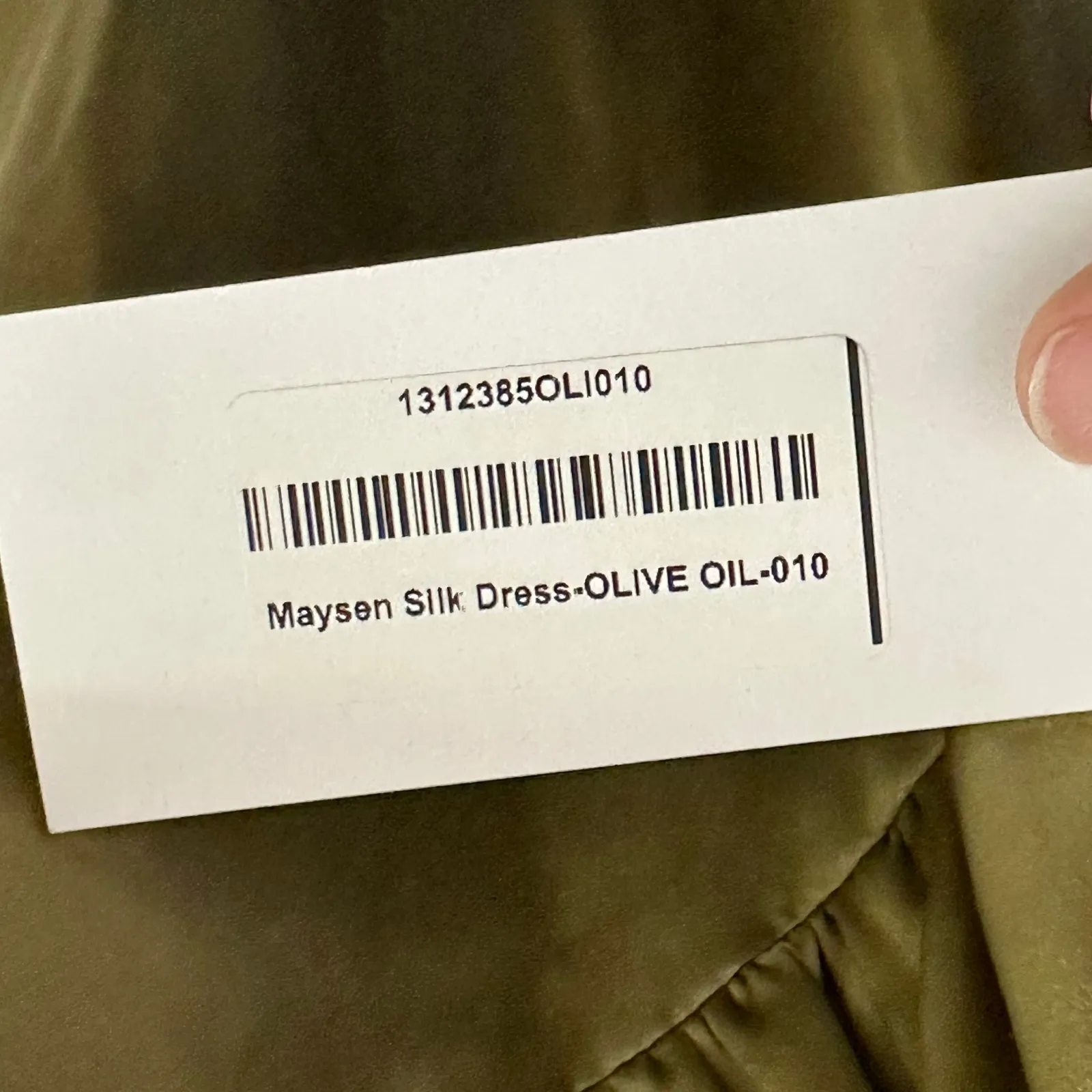 NWT Reformation Maysen Silk Formal Maxi Dress Olive Oil Green - Image 10