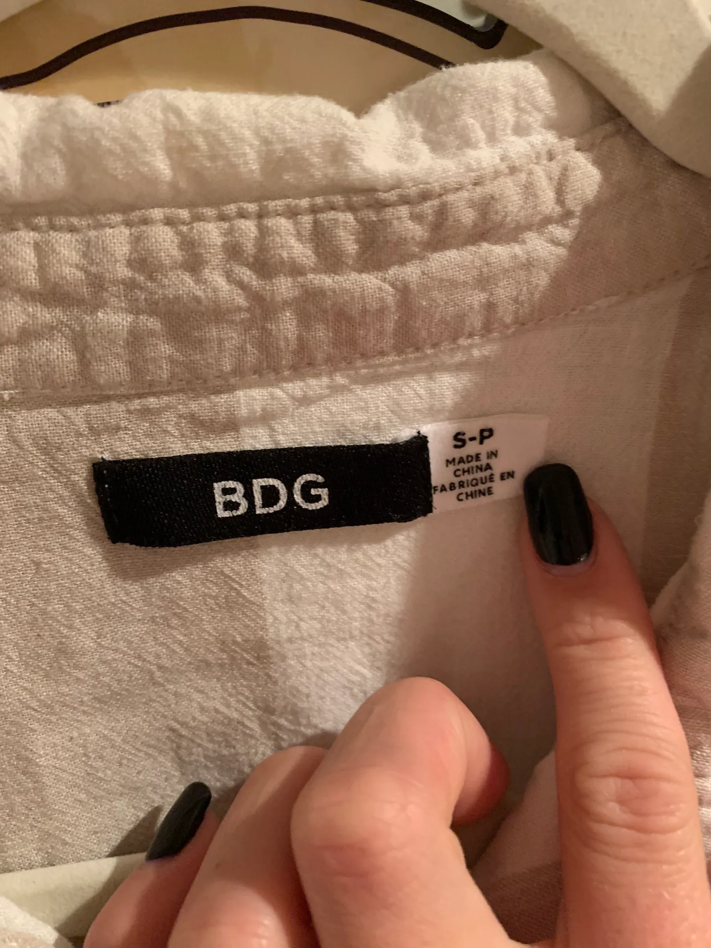 Cropped Linen Cream And White Collared Top - Image 3