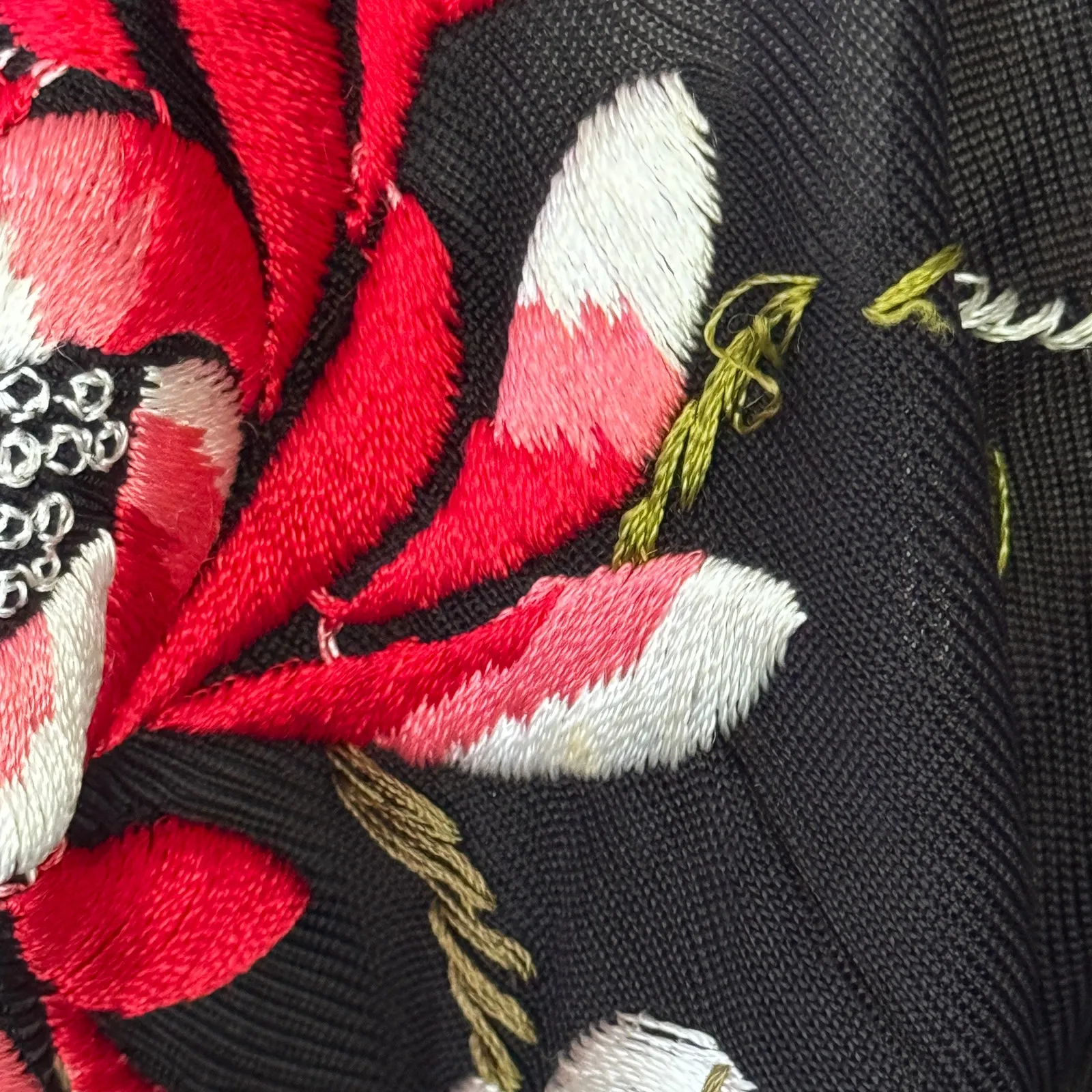 Jean Paul Gaultier Vintage Floral Hummingbird Kimono Sleeve Mesh Mini‎ Dress Black Size L - Image 14