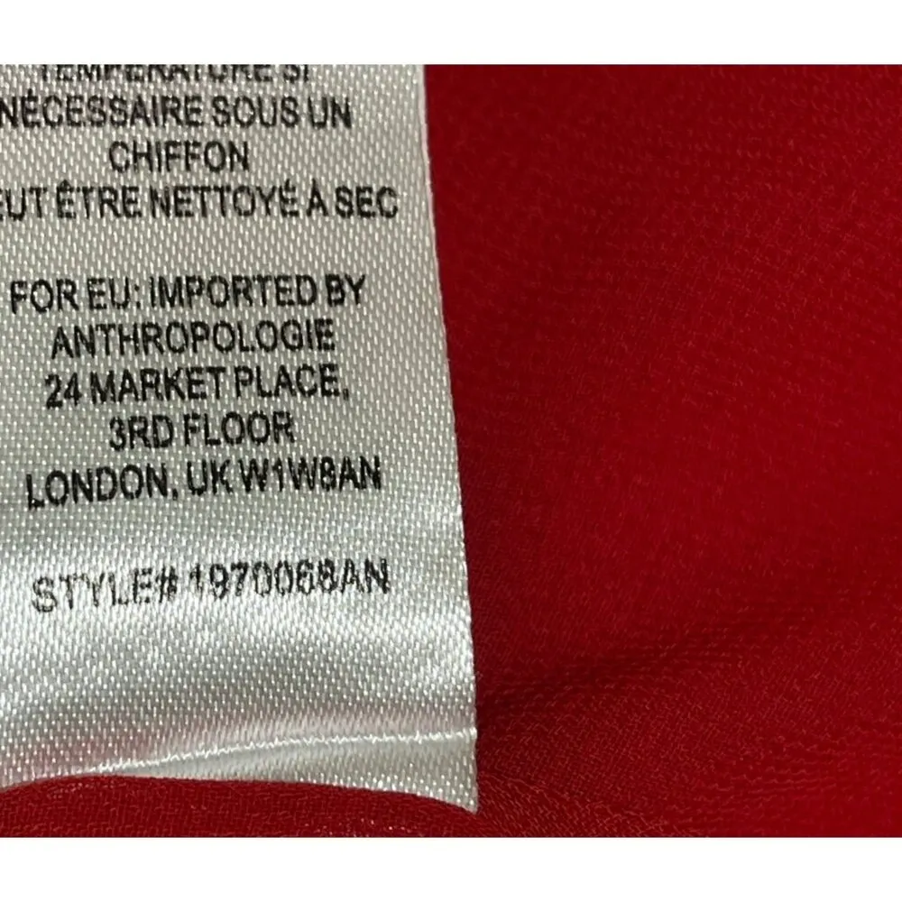 New Current Air Stacey Wide-Leg Jumpsuit Red Smocked Long Sleeve Size XL - Image 9