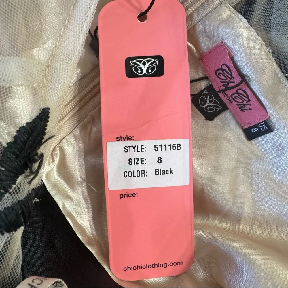 Black & Nude Frilled Cocktail Party ModCloth Dress Whimsigoth Chi Chi London - Image 15