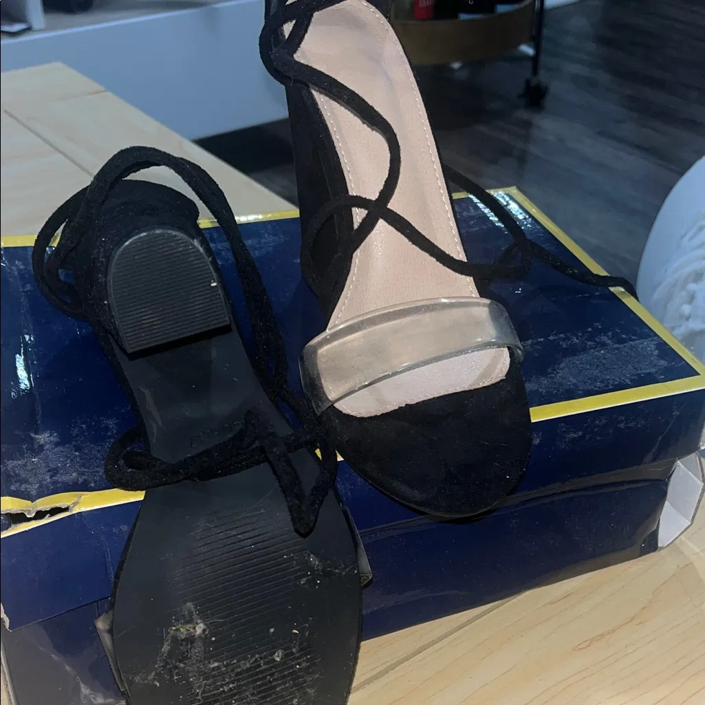 SHEIN Black Strappy Heels with Clear Strap - Image 2