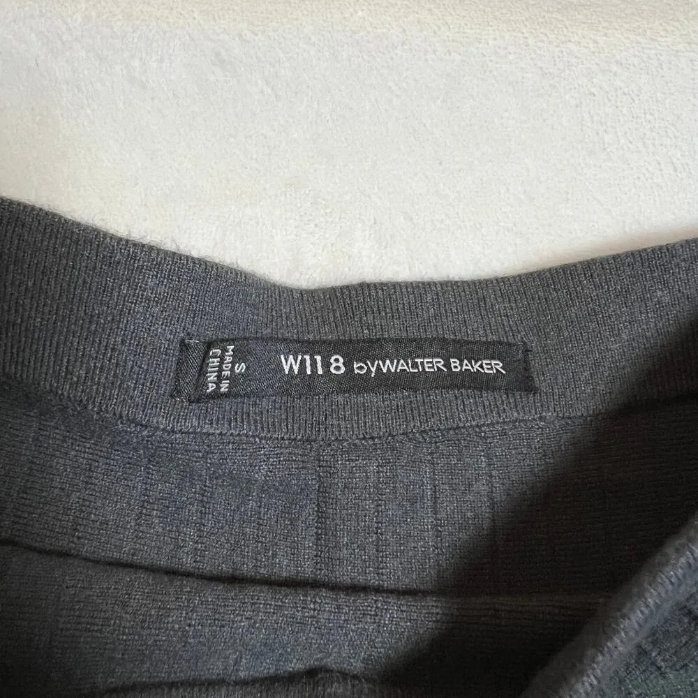 W118 by Walter Baker Knit Flare Mini Skirt Size Small Preppy Academia Neutral - Image 4