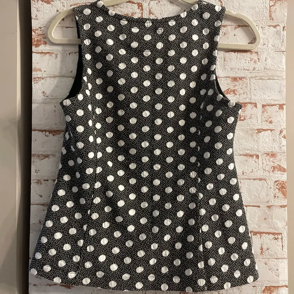 Anthropologie Maeve Black and White Polka Dot Blouse - Image 2