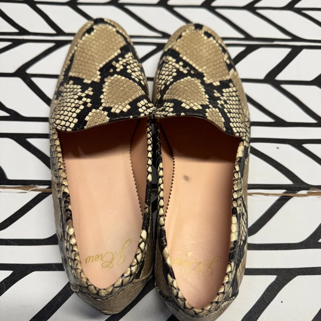 J Crew Cecile Smoking Leather Slippers in Snakeskin and size 6.5 - Image 5