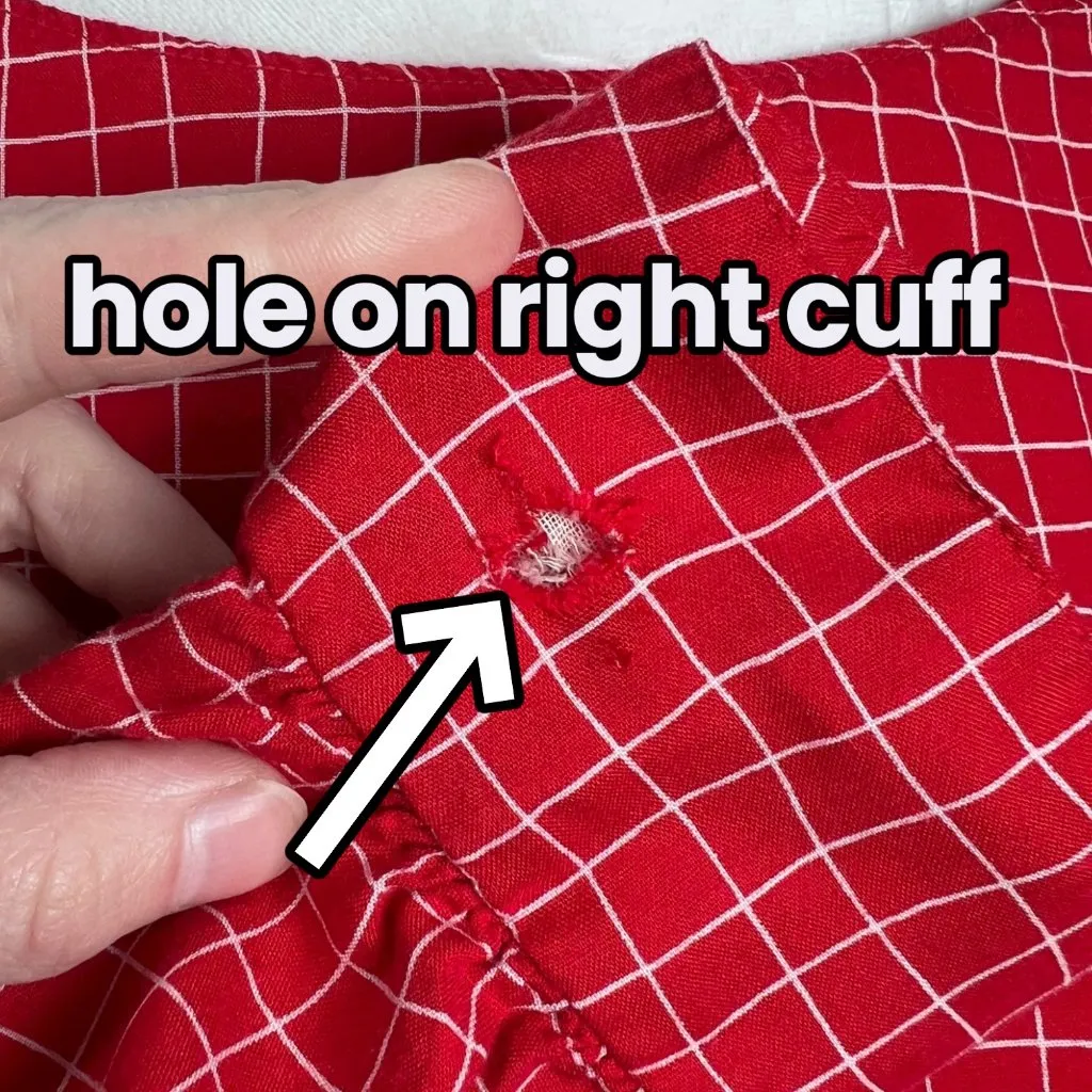 Vintage Jonathan Martin Red Blouse Puff Sleeve Retro Top Size XS - Image 10