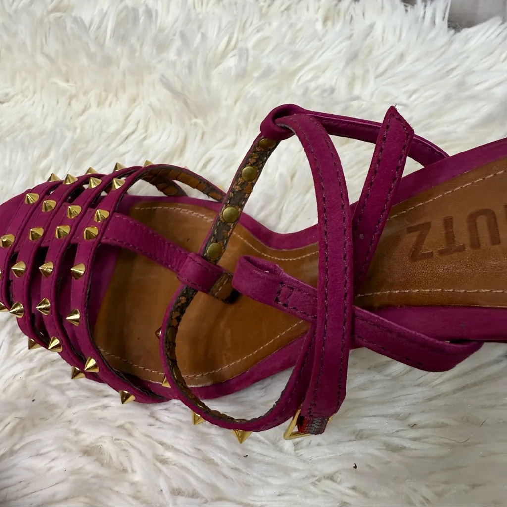 Schutz Rochelle Studded Mid Heel Sandals - Image 3