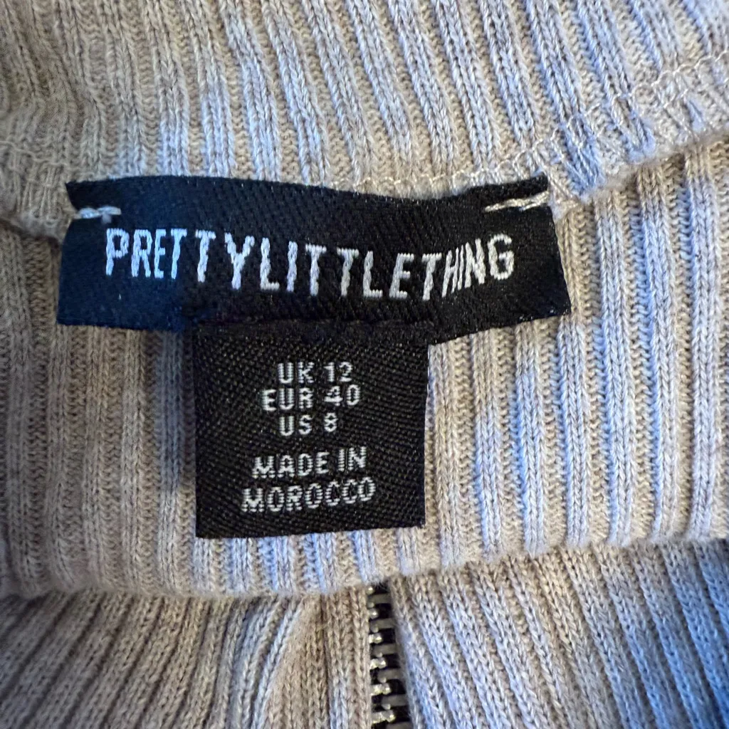 PrettyLittleThing Light Gray Ribbed Sweater - Image 5