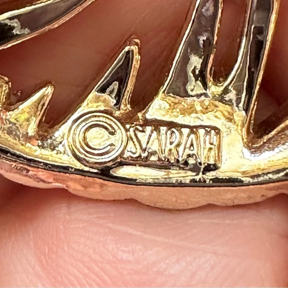 Vintage 70’s Sara Coventry Fire & Ice Two Tone Silver Gold Brooch Gold - Image 6