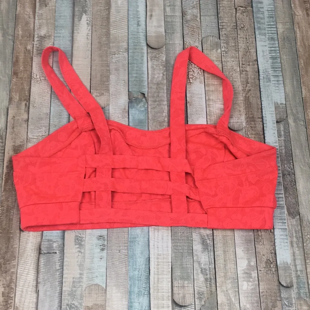 Lace Textured Orange Bandeau Top - Image 3