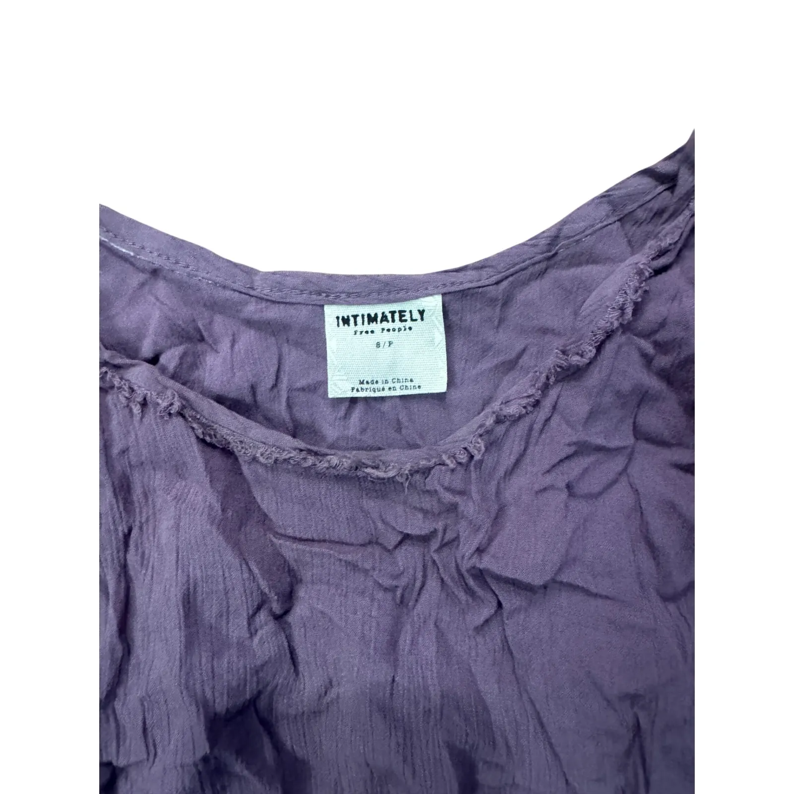 Intimately Free People Purple Crinkle Gauze Tank Top S P Bohemian Distressed Size undefined - Image 3