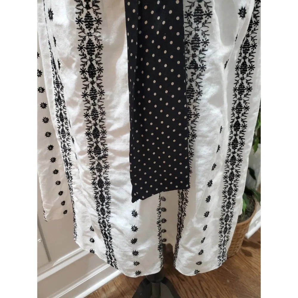 Oc By Oc Womens Black & White Cotton Halter Neck Sleeveless Knee Length Dress 12 - Image 4