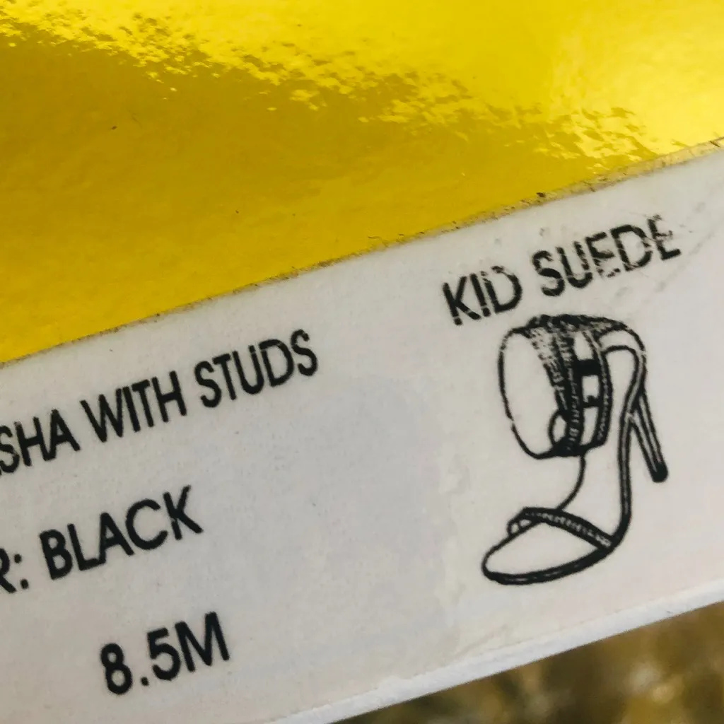 Layla joy shoe Sasha with studs kid suede heels Black Size 8.5 - Image 10