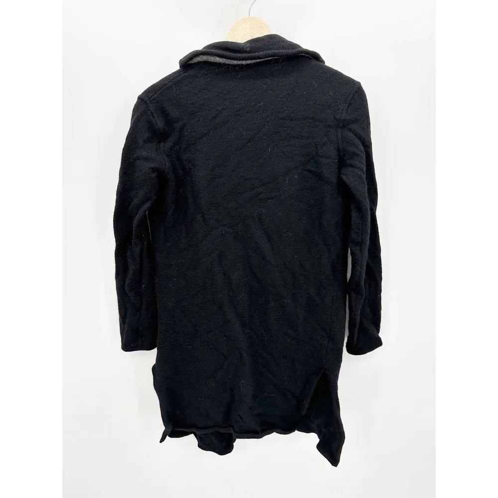 Madewell Camden Black Boiled Wool Long Sleeves Open Front Sweater Coat Women's S - Image 2